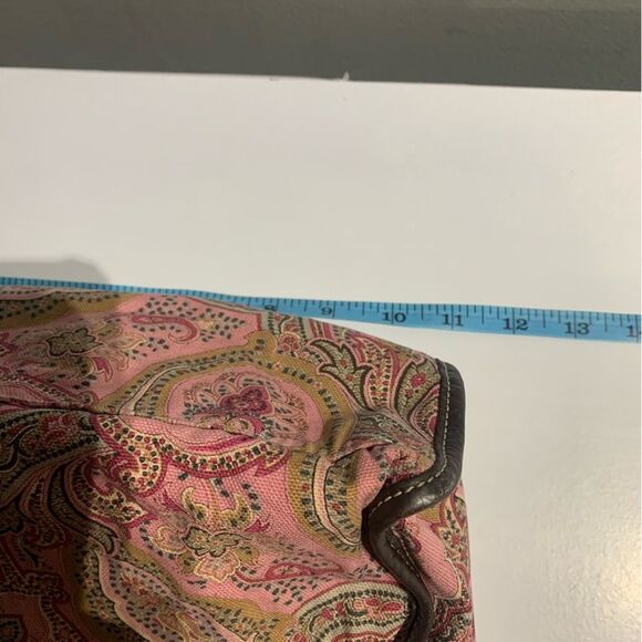 Escada Sport Large Hand bag Pink/Brown Paisley Women’s Designer Vintage - Picture 14 of 16